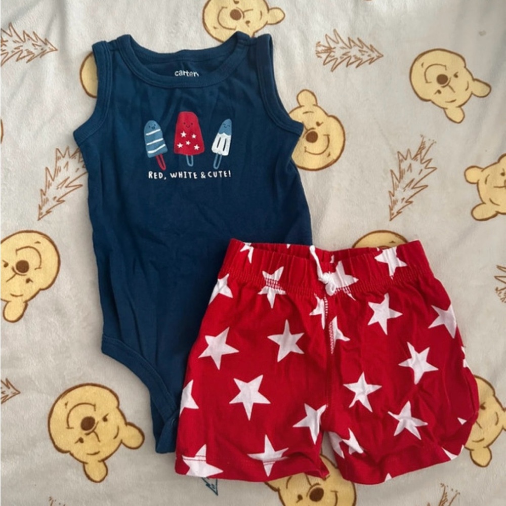Carter’s Infant Fourth Of July Summer Outfit Set | Size 6 Months